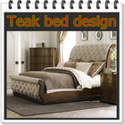 Teak bed design-icoon