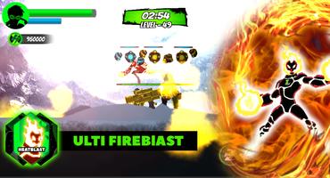 Fire Alien Headblast vs Hero Ben Ultimate Alien syot layar 2