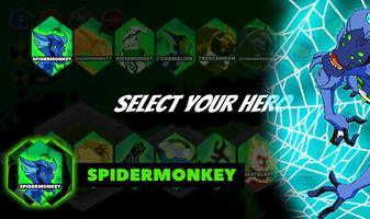 Ben Hero Fight 10x Power of Spider Monkey Alien 海報