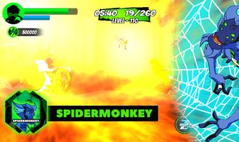 Ben Hero Fight 10x Power of Spider Monkey Alien 스크린샷 3