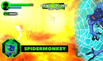 Ben Hero Fight 10x Power of Spider Monkey Alien imagem de tela 3