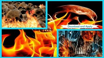 Fiery Skull Wallpaper Affiche