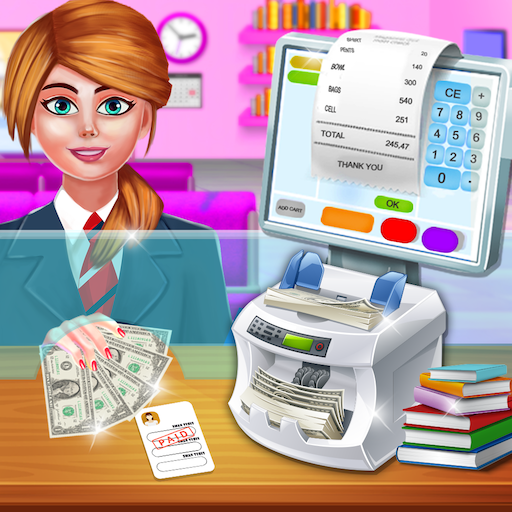 High School Girls ATM Machine Sim - Cashier Games