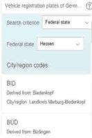 German Licence Plate Codes syot layar 2