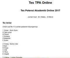 Tes TPA Online постер