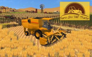 rolnictwo sim traktor wzgórze plakat