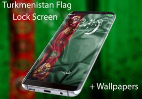پوستر Flag of Turkmenistan Lock Screen & Wallpaper