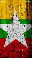 Flag of Myanmar Lock Screen & Wallpaper imagem de tela 1