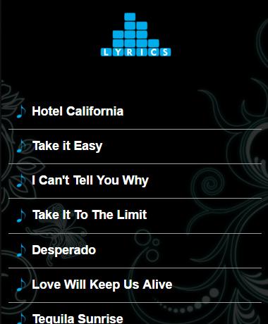 Eagles Top Lyrics APK pour Android Télécharger