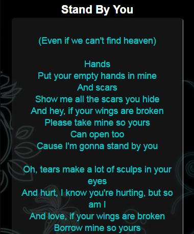Stand by you 歌詞