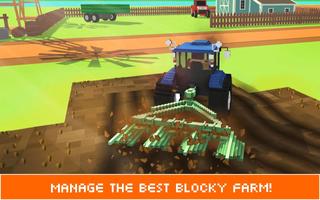 Ferme Blocky: ouvrier SIM Affiche