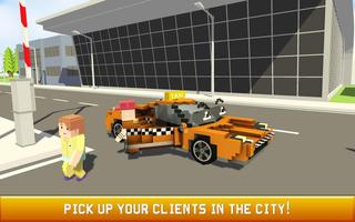 Blocky Taxi Driver: City Rush скриншот 2