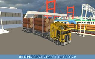 Blocky Truck Urban Transport capture d'écran 2