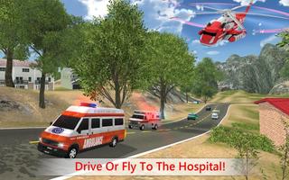 Rescue Ambulance & Helicopter Affiche