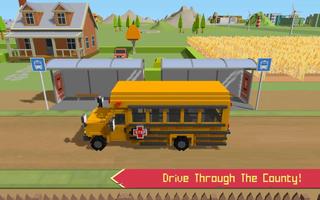 School Bus Game Blocky World capture d'écran 1