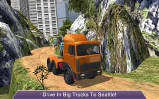 USA Truck Driver Seattle Hills Affiche