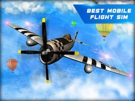 World War II Airplane Flight Simulator Pilot Game Affiche