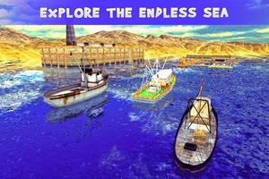Fishing Boat Cruise Drive 3D - Real Fishing Game Affiche