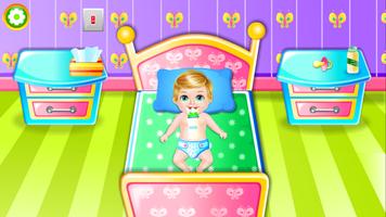 Babysitter Care Baby Game for Girls Affiche