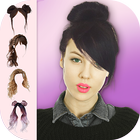 Hair Styler App for Girls with Photo آئیکن