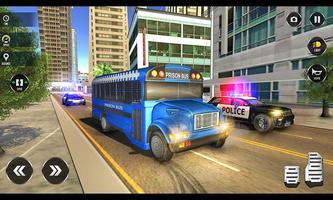 US Police Prisoner Transport Bus : Train Shooter syot layar 1