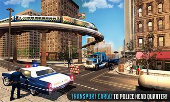 Police Train Shooter Gunship Attack : Train Games Affiche