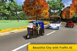 Modern City Tuk Tuk Auto Rickshaw Taxi Driver 3D capture d'écran 2