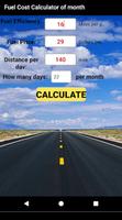 Fuel Cost Calculator of month Affiche