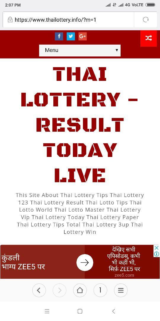 Thailand lottery today