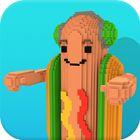 Dancing Hot Dog Guy Pixel Art  - Spot Me Challenge Zeichen