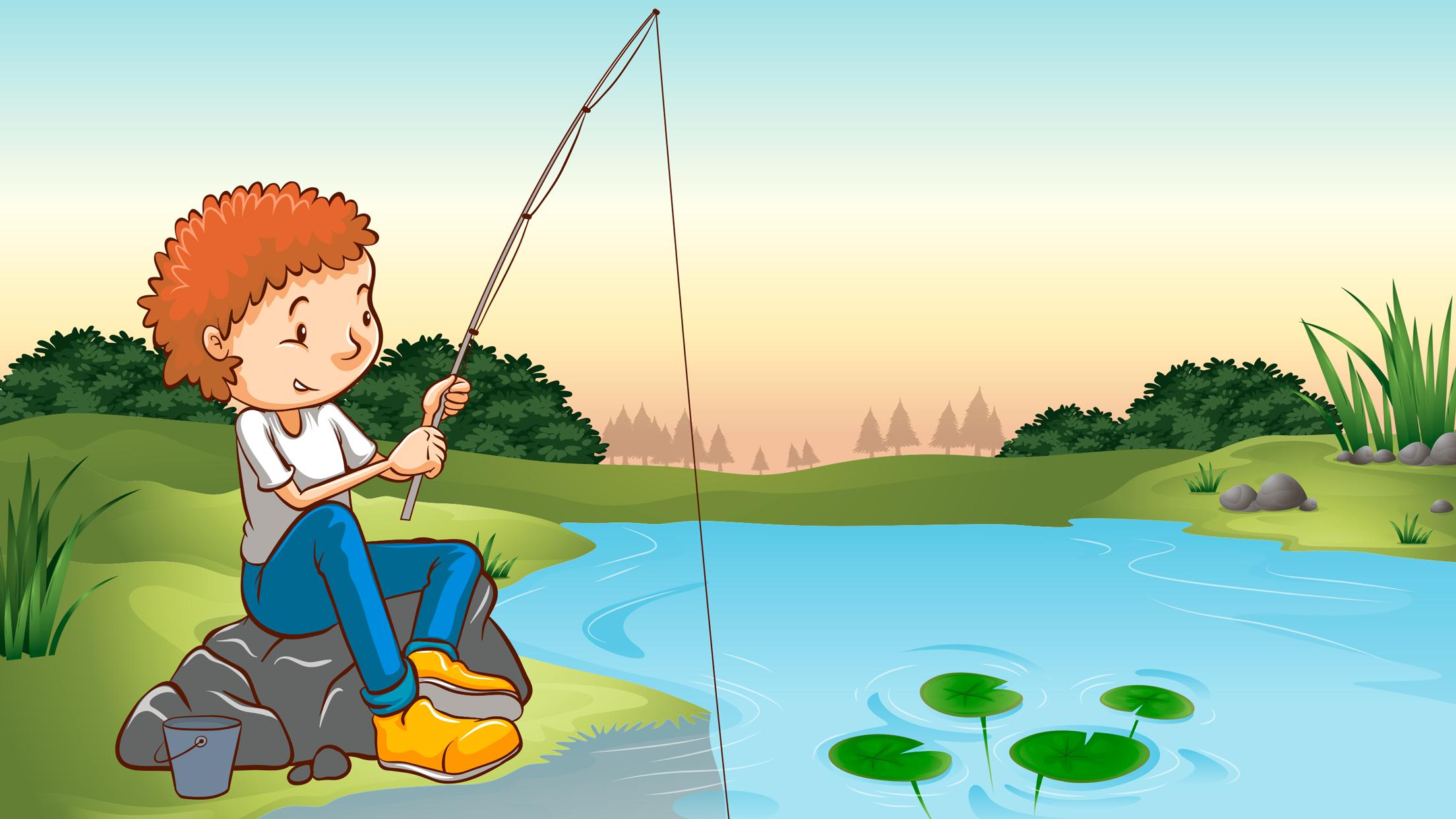 Мальчик ловит рыбу. Дети на рыбалке. Рыбалка картинки для детей. Мальчик с удочкой для детей. Игра лесная рыбалка
