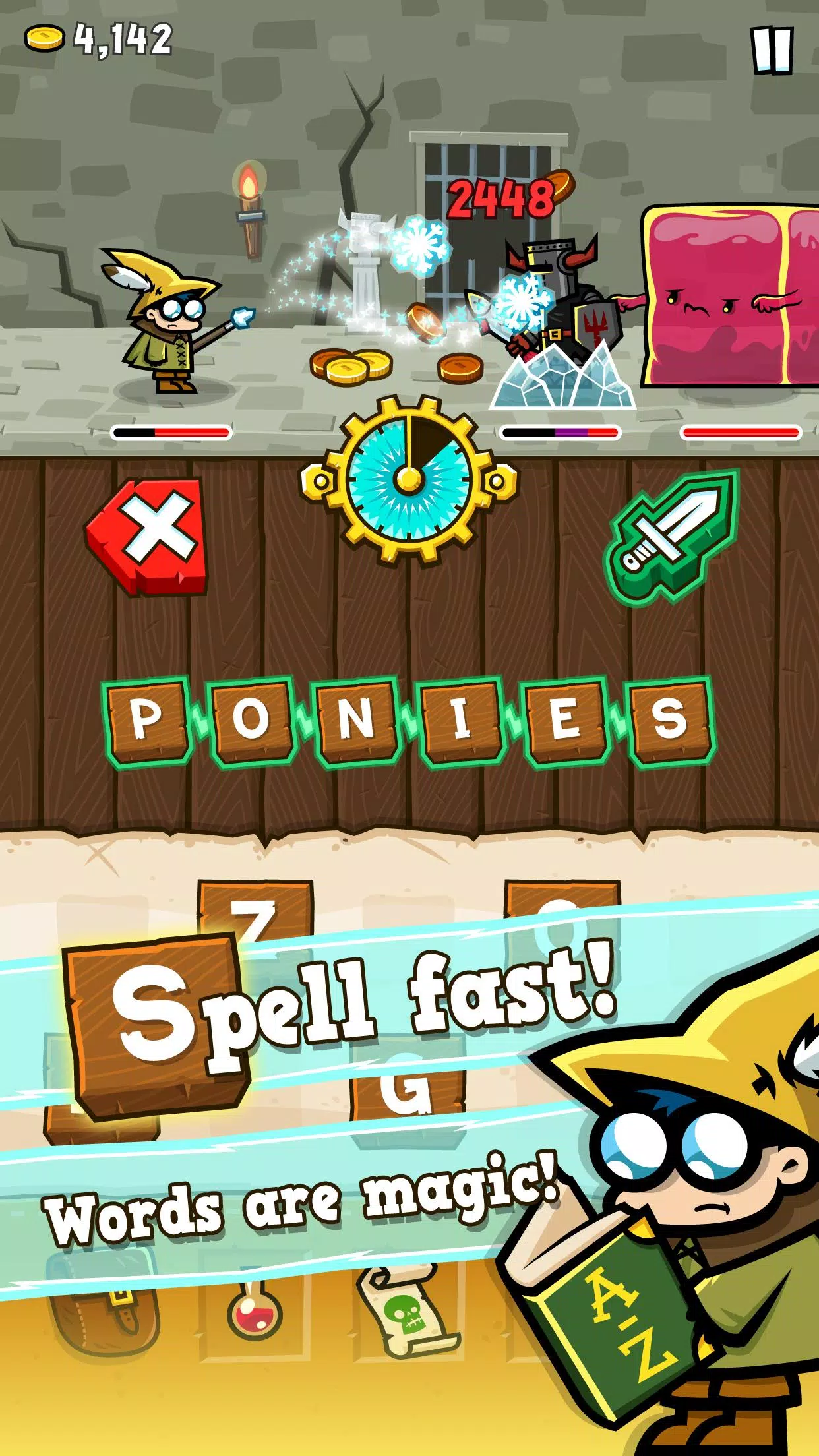 Jogo de Palavra cruzada, Word spells, Feitiços de Palavras