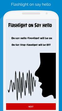 Flashlight on say hello poster