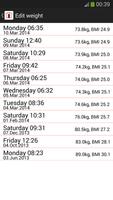 3 Schermata Weight Tracker Lite