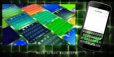 Neon Green Keyboard Affiche