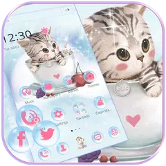 Скачать Милая котенка Кот тема обои Cute lovely kitten APK