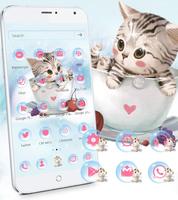 Fofa gatinha Tema wallpaper Cute Kitty lovely imagem de tela 1