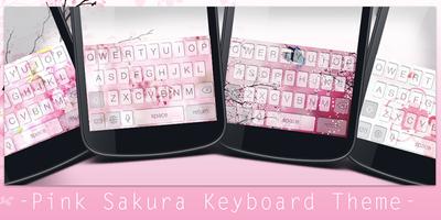 Pink Sakura Keyboard Theme постер