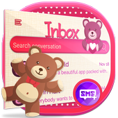 Pink Heart Teddy Bear SMS icon