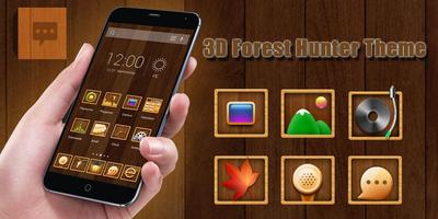 3D Forest Hunter Theme Affiche