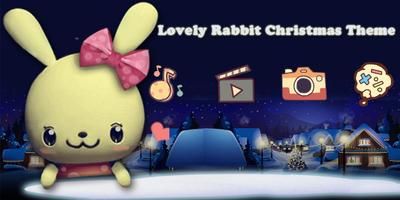 Lovely Rabbit Christmas Theme Affiche