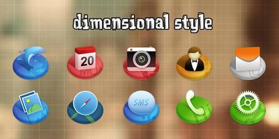 Three-dimensional style Theme Plakat