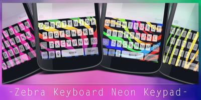 Zebra Keyboard Neon Keypad Poster