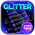 Blue Neon Stained Glitter SMS icône