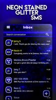 Blue Neon Stained Glitter SMS Affiche