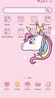 Cartoon Theme - Cute Unicorn captura de pantalla 1