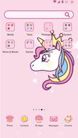 Cartoon Theme - Cute Unicorn ảnh chụp màn hình 1
