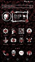 Red Rose Theme - Skull Wallpapers & Icon Pack Affiche