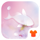 Rain Drops Theme - Love Pink Flower ikon