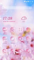 Rain Drops Theme - Love Pink Flower Affiche